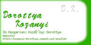 dorottya kozanyi business card